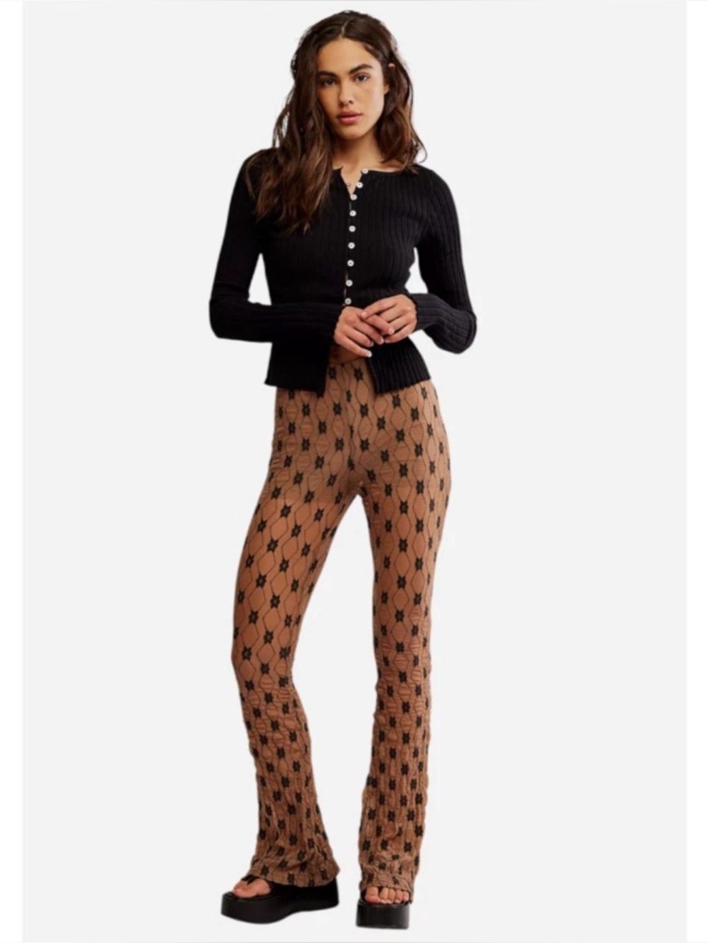 Free People Margot Lace Overlay Flared Pants🔥NWOT - Picture 11 of 11